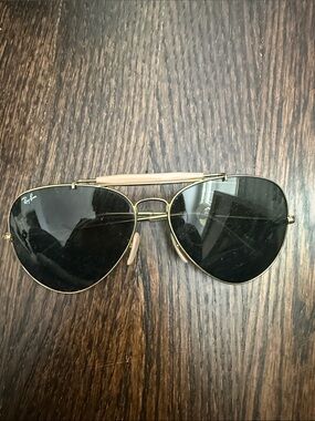 Ray-Ban Gold Frame Sunglasses with Black Lenses